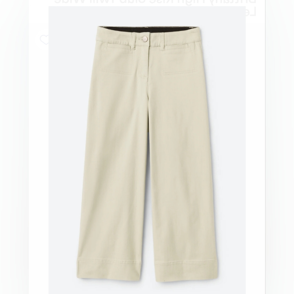 Violet and Roses Brittany Slub Twill Cropped Wide Leg Pants Size 12